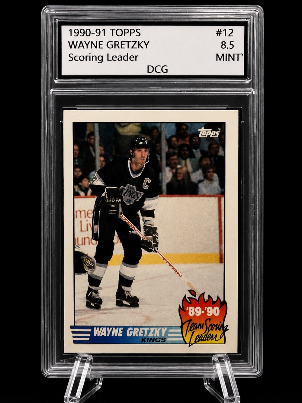 Topps Wayne Gretzky Hockey Card - Black, White, Blue